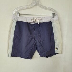 Marine Layer Striped Board‎ Short Mens 34 Blue 5.5" Unlined Stretch Swim Beach